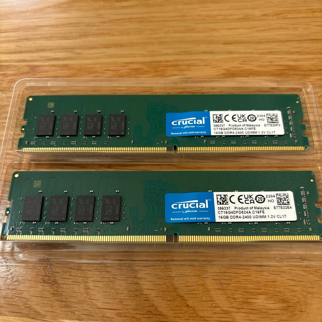 【Ryzen動作済】Crucial 32GB(16x2) Micron純正