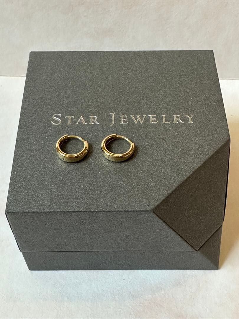 STAR JEWELRY スタージュエリー K18 クリックフープピアス 両耳売