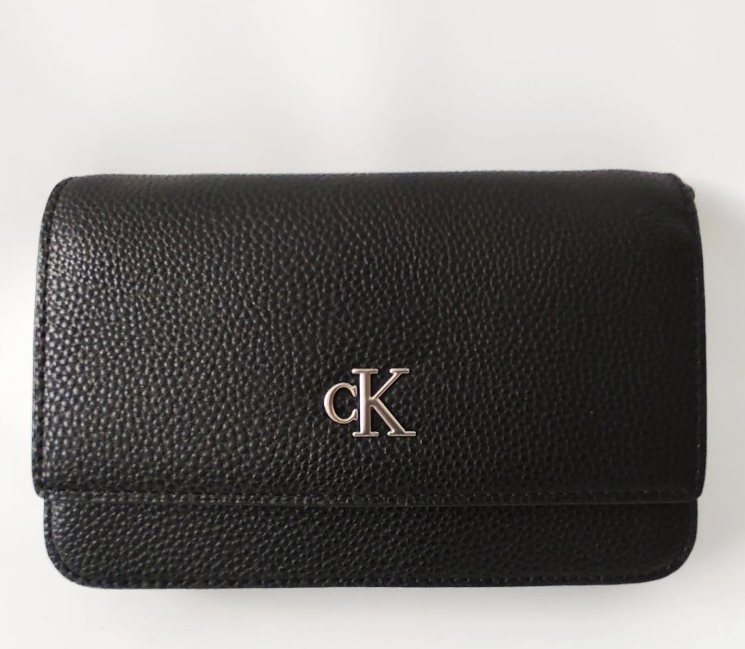 残1★【新品】CK ロゴ カルバンクライン チェーン クロスボディバッグ 黒