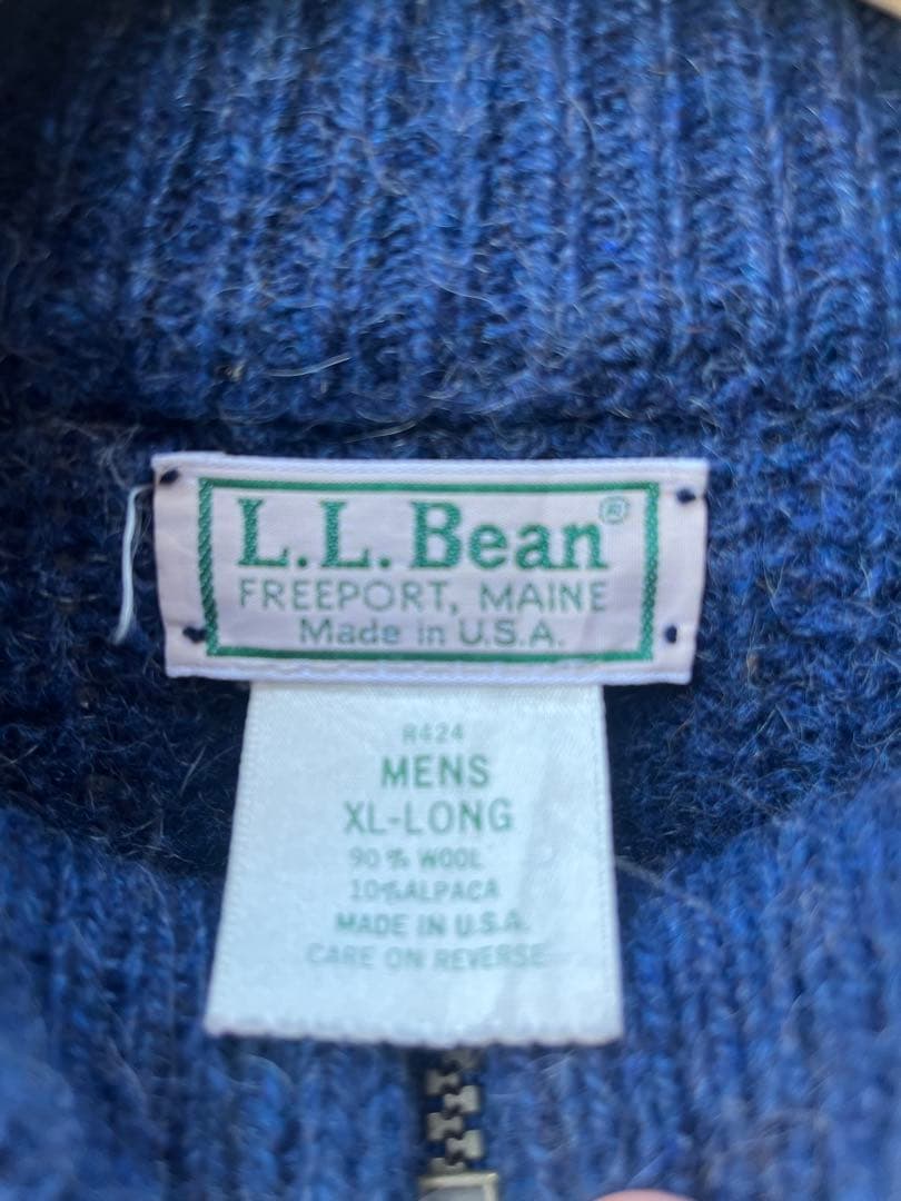 80s USA製 L.L.Bean ドライバーズニット ウール×アルパカ XL