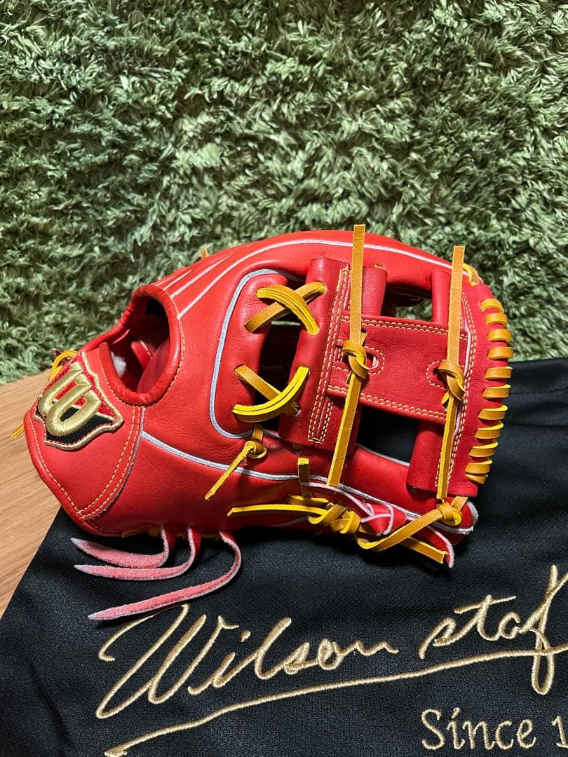 ウィルソンスタッフ デュアル 硬式内野手用DO型 Eオレンジ×タン紐