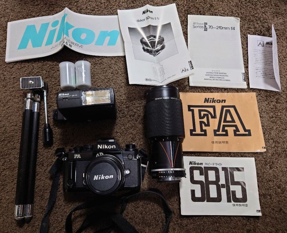 Nikon  FA、series E70-210mm f/4 望遠レンズ 三脚等