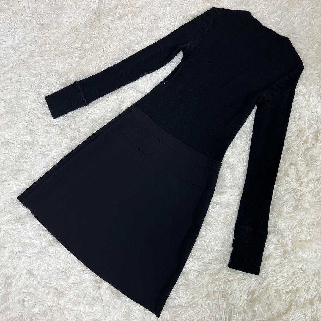 新品タグ付き✨Theory リブニットドッキングミニドレス　ブラック