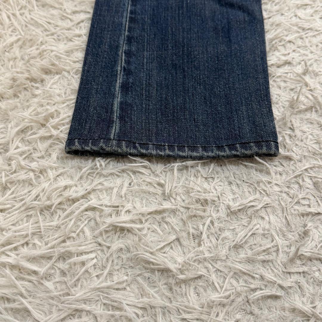 14348✨CHANEL マトラッセ レザー切替 デニムパンツ 38 M