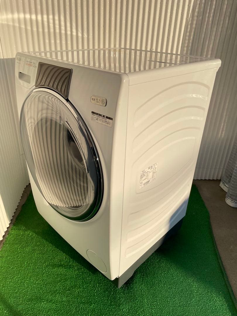 932アクア まっすぐドラム 12kgドラム式洗濯機 ヒートポンプ タッチパネル