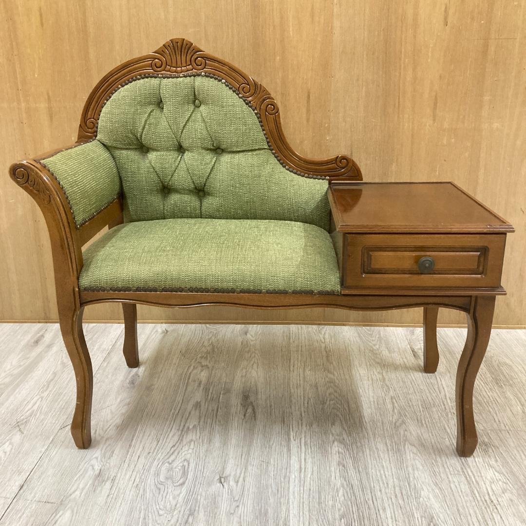 アンティーク調　猫脚　テレフォンベンチ　クラシック