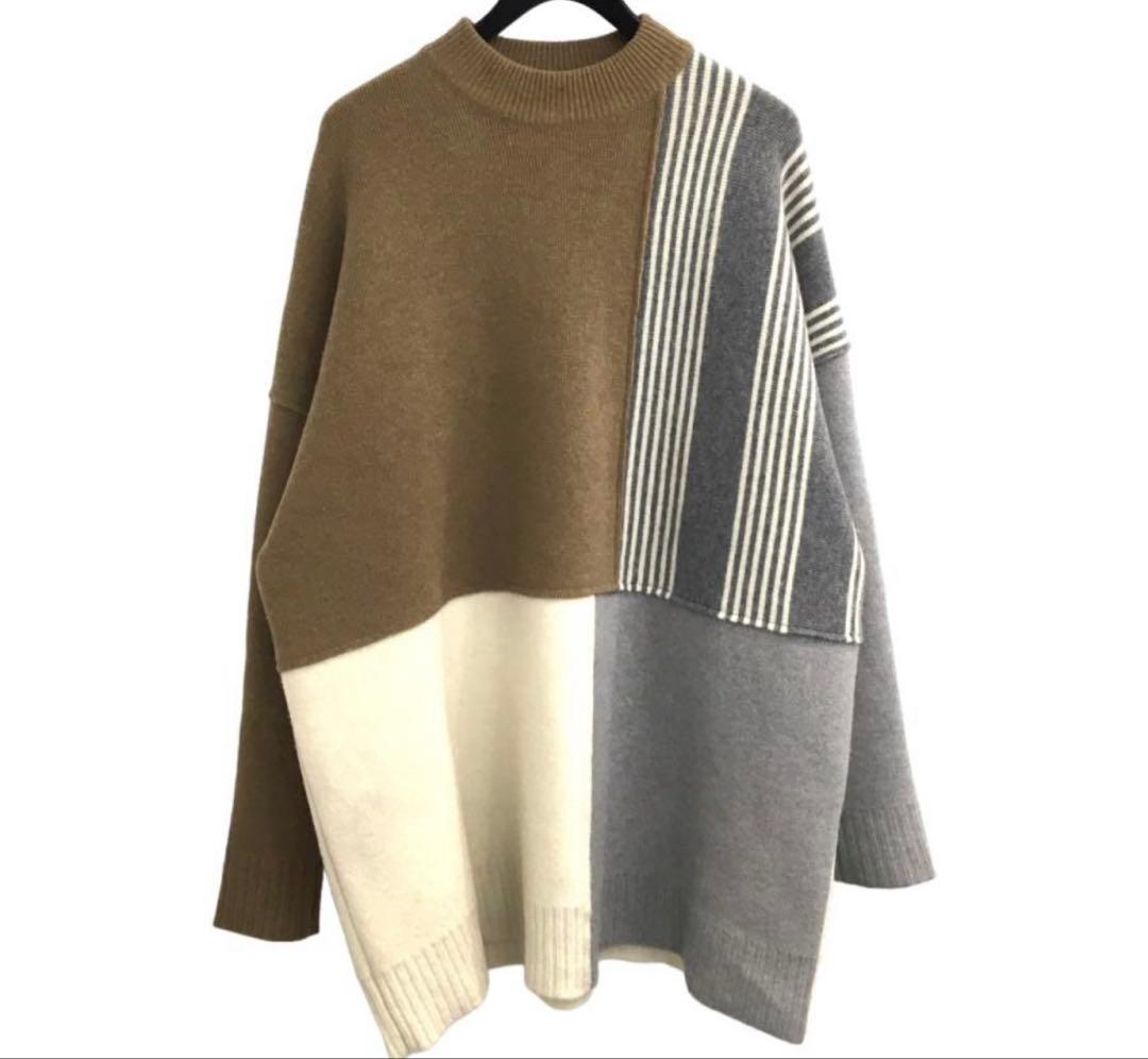 Jil Sander パッチワーク ニット セーター 44