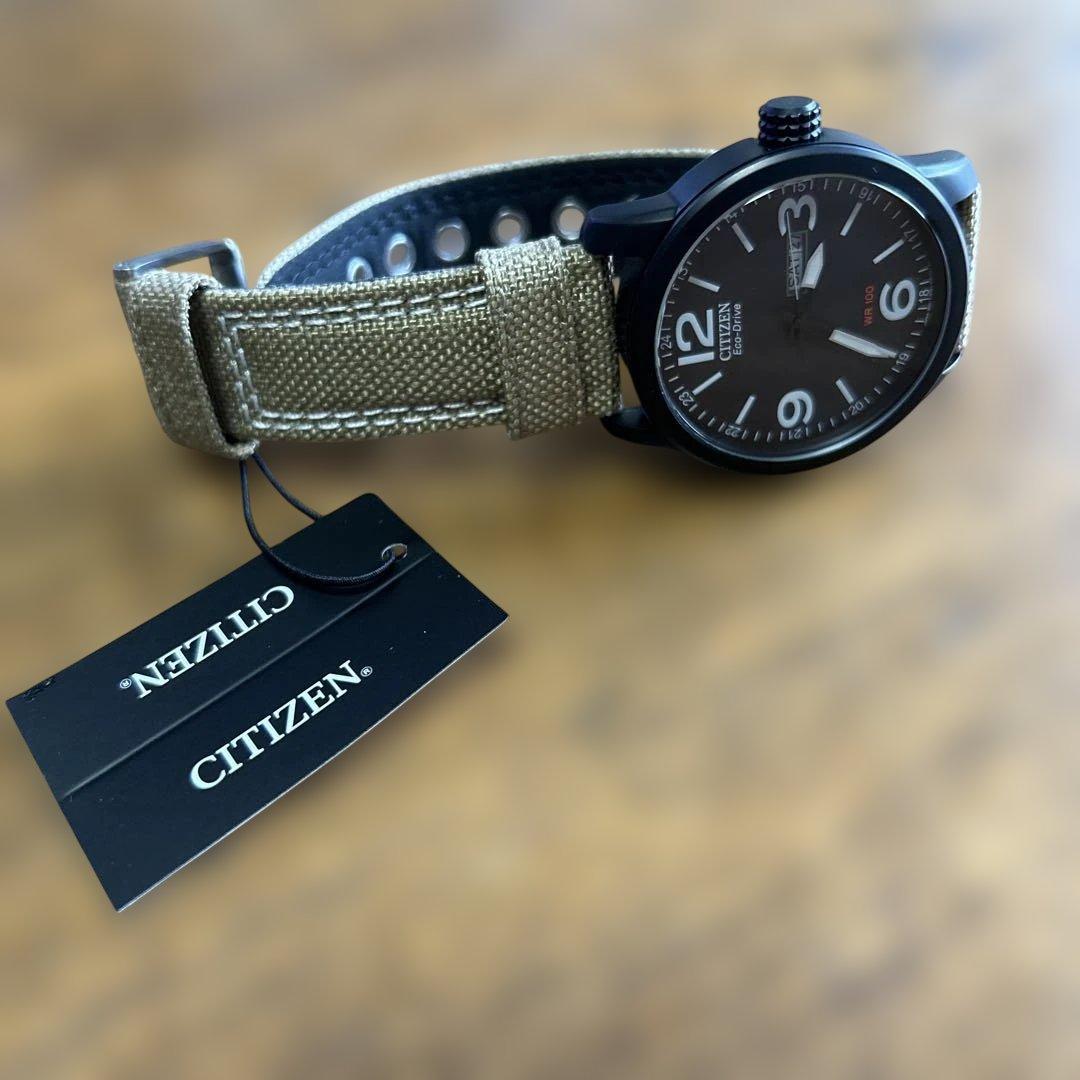 未使用）シチズン エコドライブ BM8476-23E ブラック/ベージュ