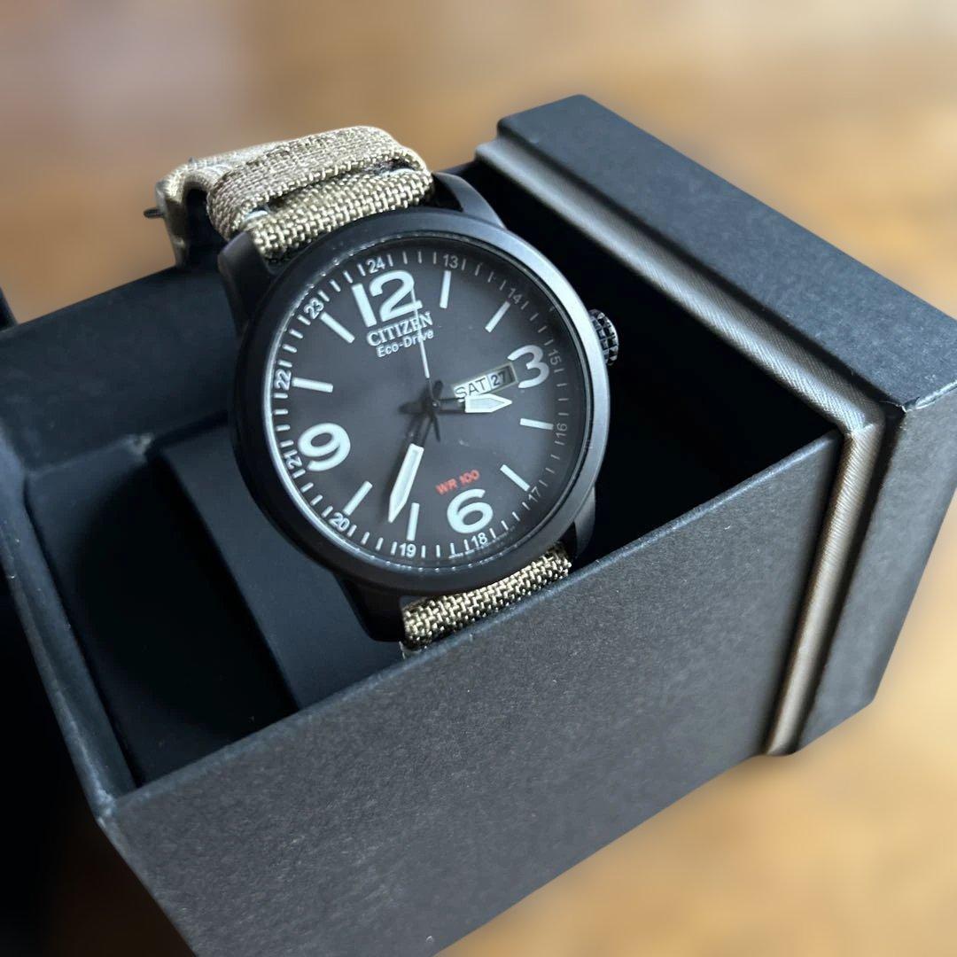 未使用）シチズン エコドライブ BM8476-23E ブラック/ベージュ