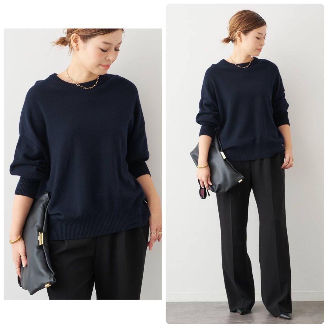 【極美品】DeuxiemeClasse JUSPER クルーネックニット 紺