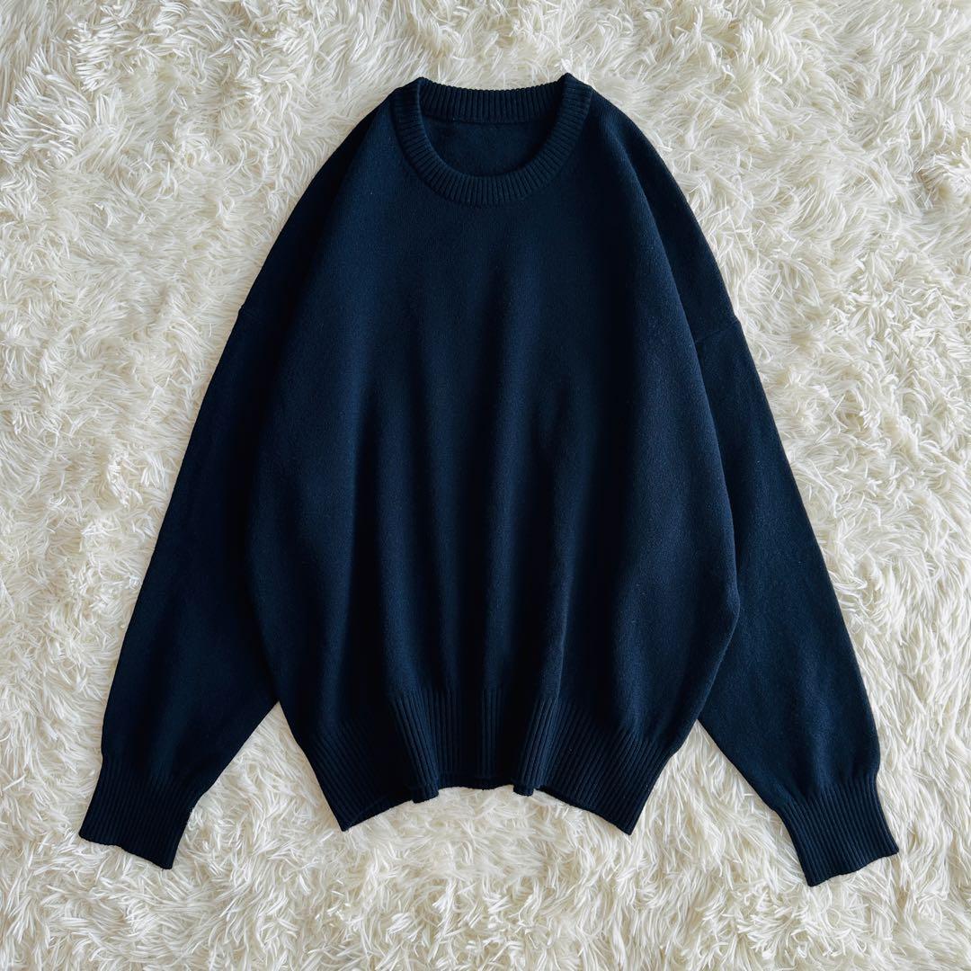 【極美品】DeuxiemeClasse JUSPER クルーネックニット 紺