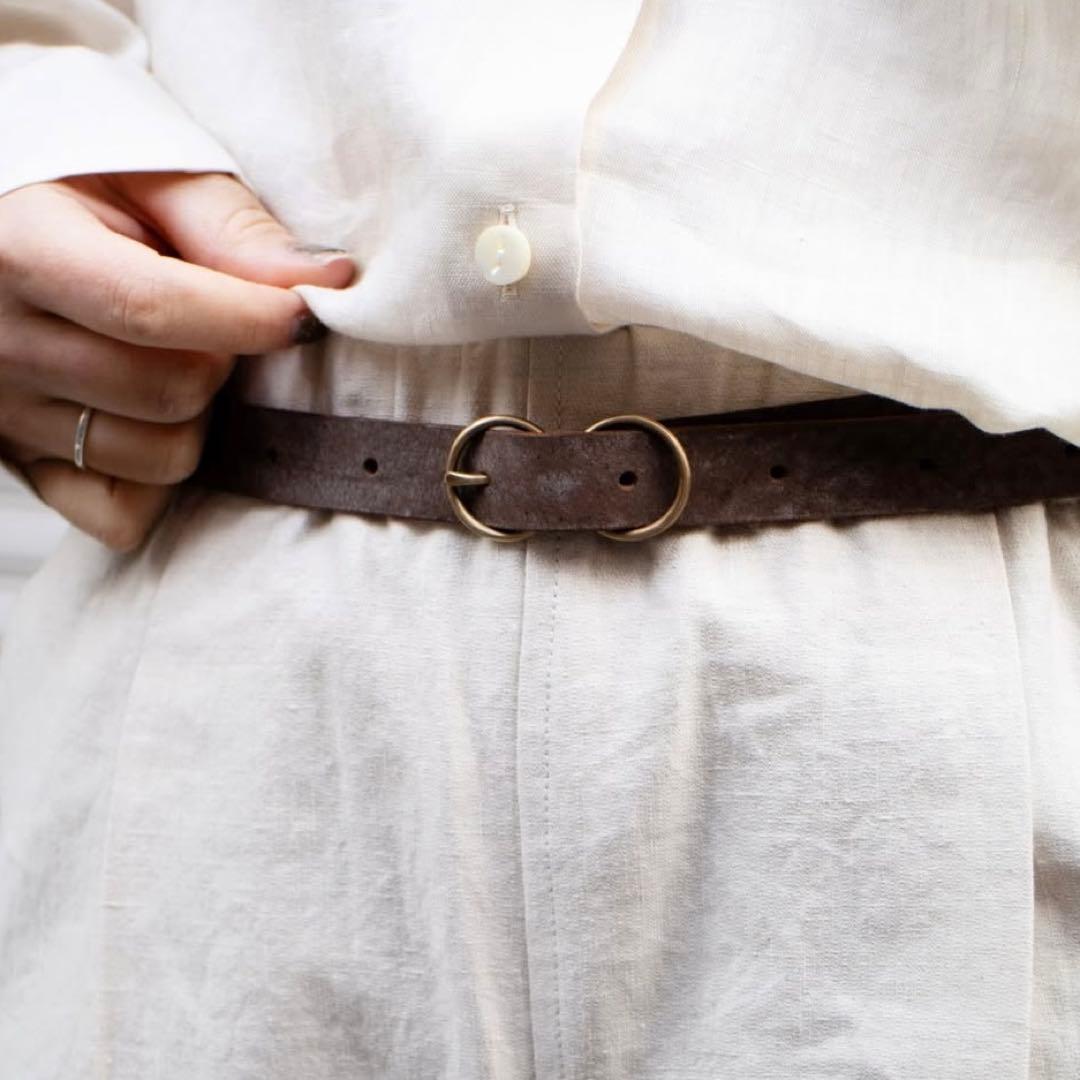 【美品/箱付き】SUSURI 2025ss リップルベルト　ブラウン