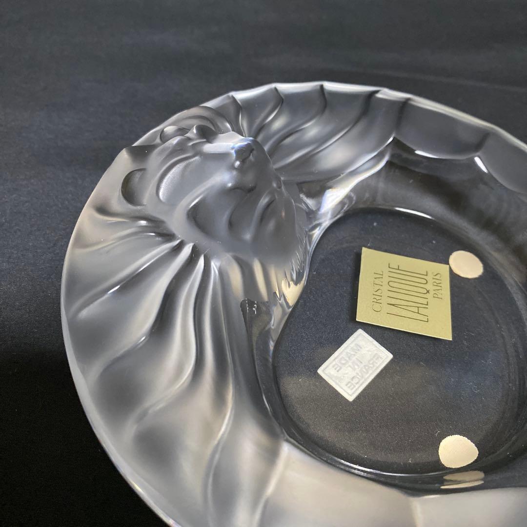 Lalique Crystal ラリック　ライオン　ヘッド　灰皿　未使用　美品