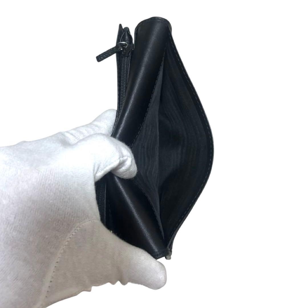 グッチ　長財布　GGシマ　レザー　ブラック　インターロッキング　ロゴプレート