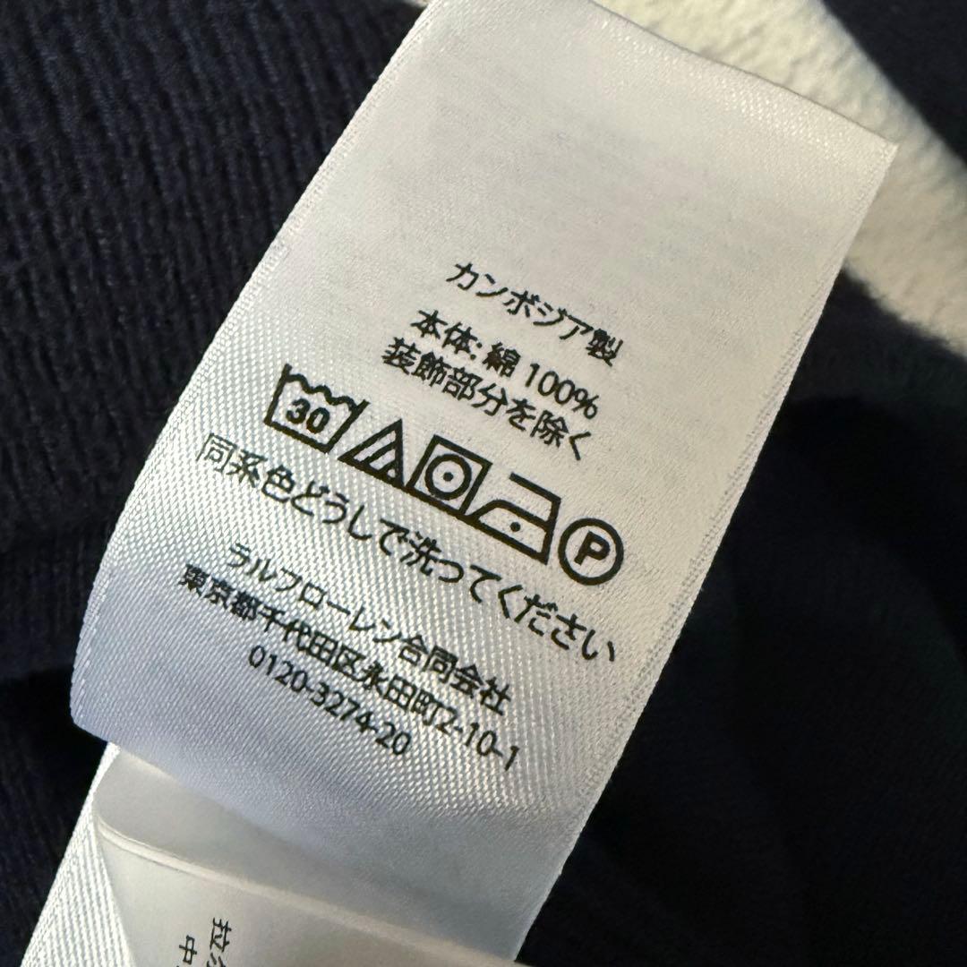 POLO RALPH LAUREN　ニット　セーター　クルーネック　ネイビー　綿