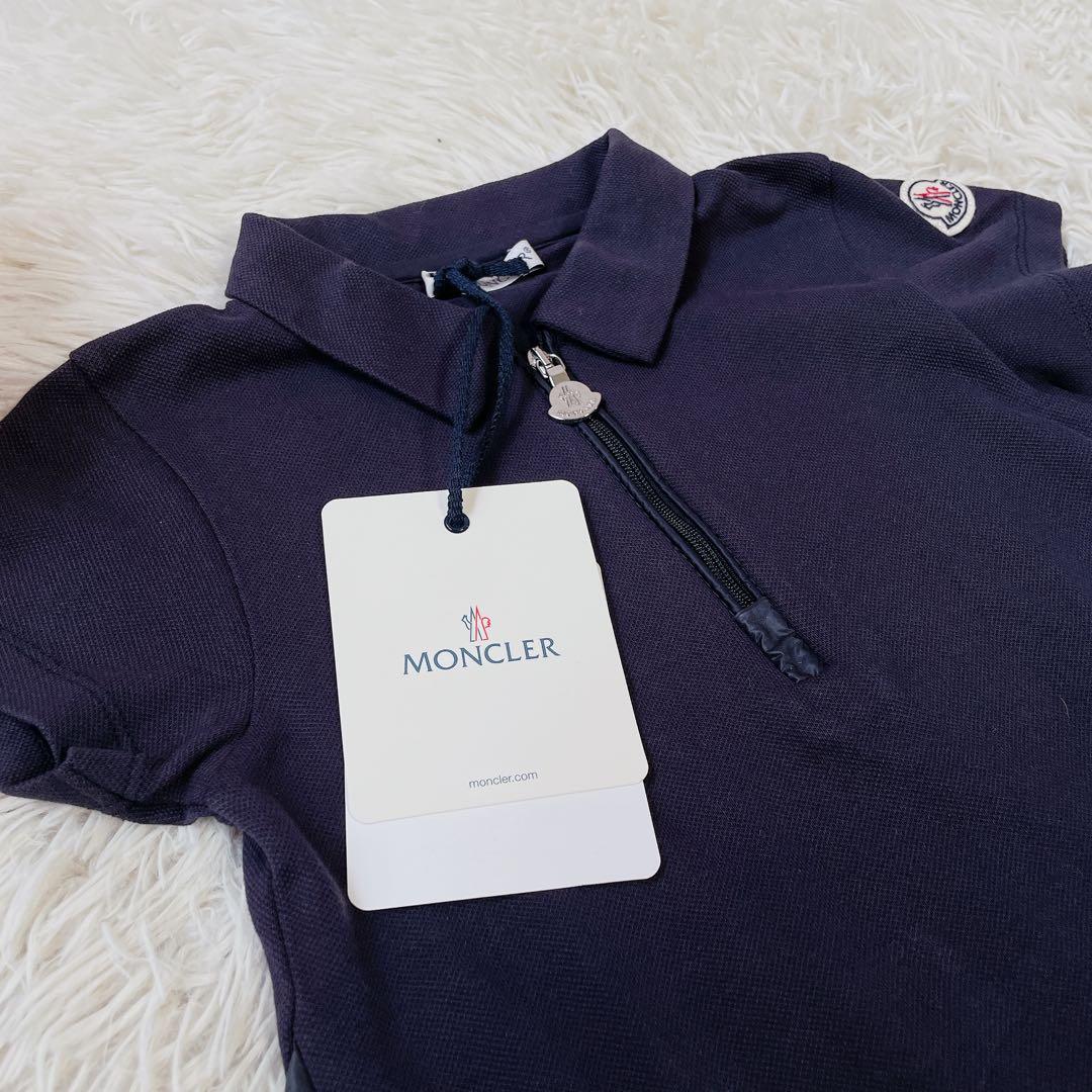 美品　モンクレール　国内正規品タグ　異素材切替ワンピース　半袖　104㎝