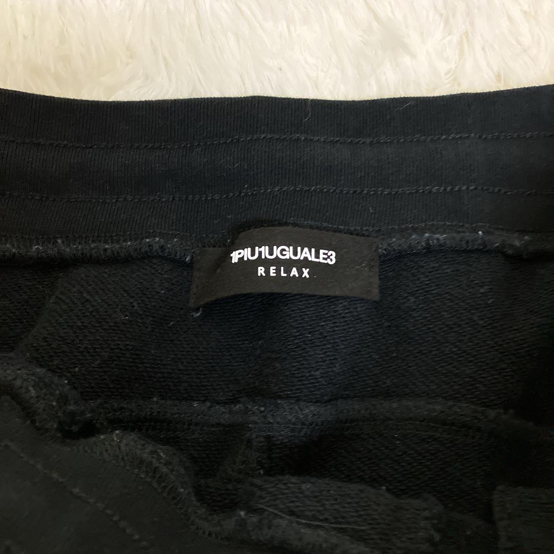 【美品】1PIU1UGUALE3 RELAX 黒　ロゴ　パーカー　セットアップ