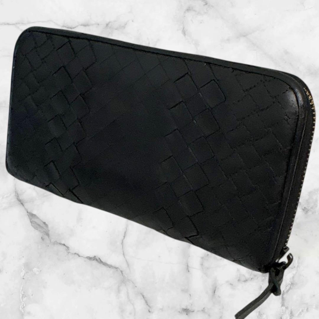 美品✨ 希少 ボッテガヴェネタ イントレチャート　長財布 ラウンドファスナー