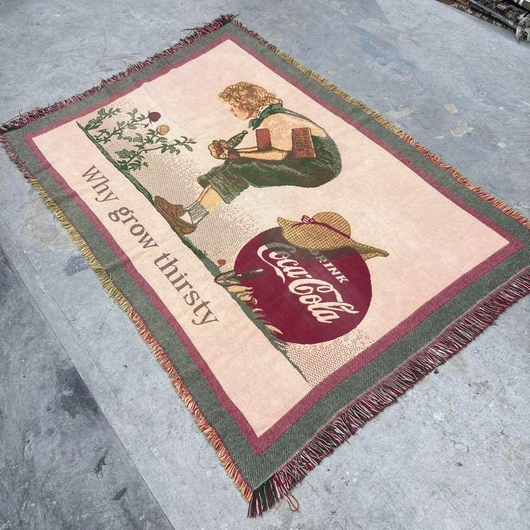 コカコーラ　マルチカバー　ソファーカバー　ヴィンテージラグ　118x175