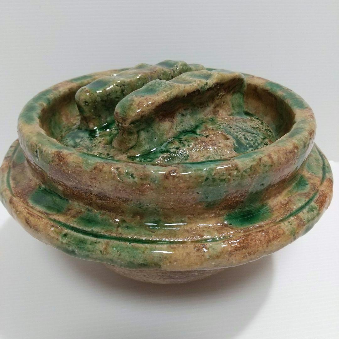 一志郎窯 織部 土鍋 御飯鍋 中川一志郎