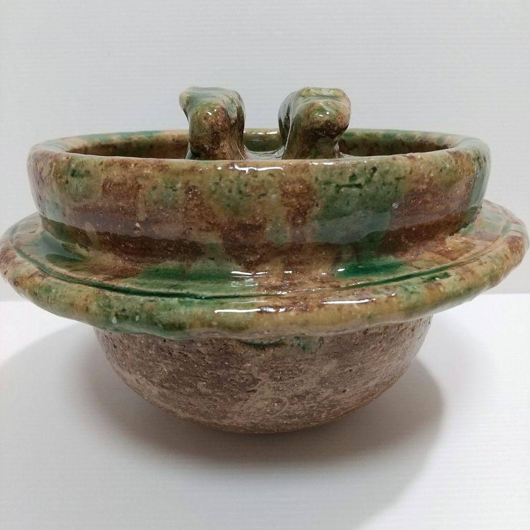 一志郎窯 織部 土鍋 御飯鍋 中川一志郎