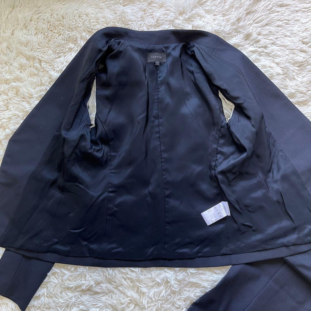 美品　セオリーtheory カラーレスJK　セットアップ　パンツスーツ L