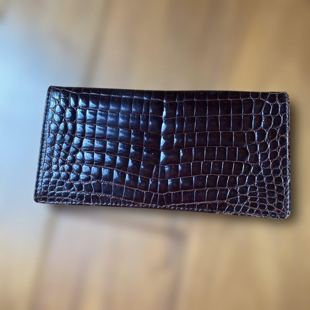 茶色クロコダイル長財布