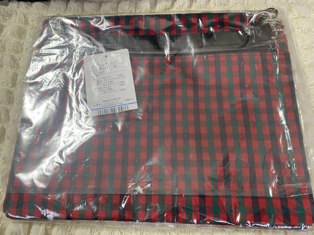 ☆新品未開封☆ファミリア ショルダーバッグ赤チェック サコッシュ