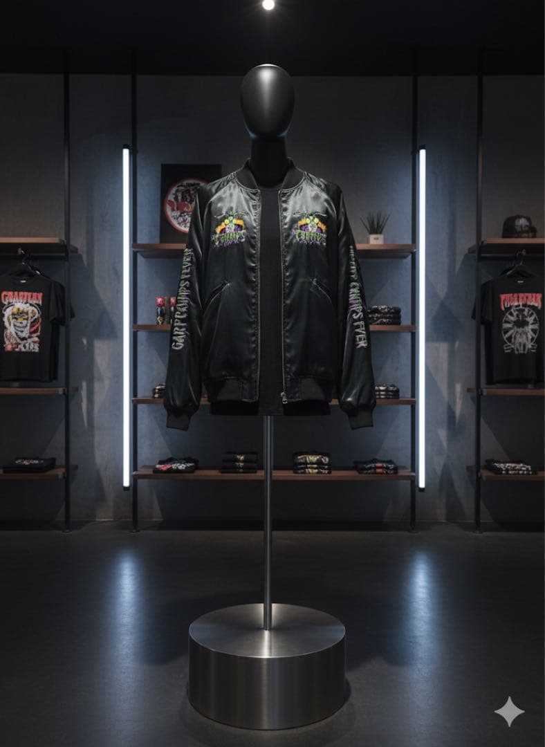 【超美品】hystericglamour crampsレーヨン　スカジャン　S