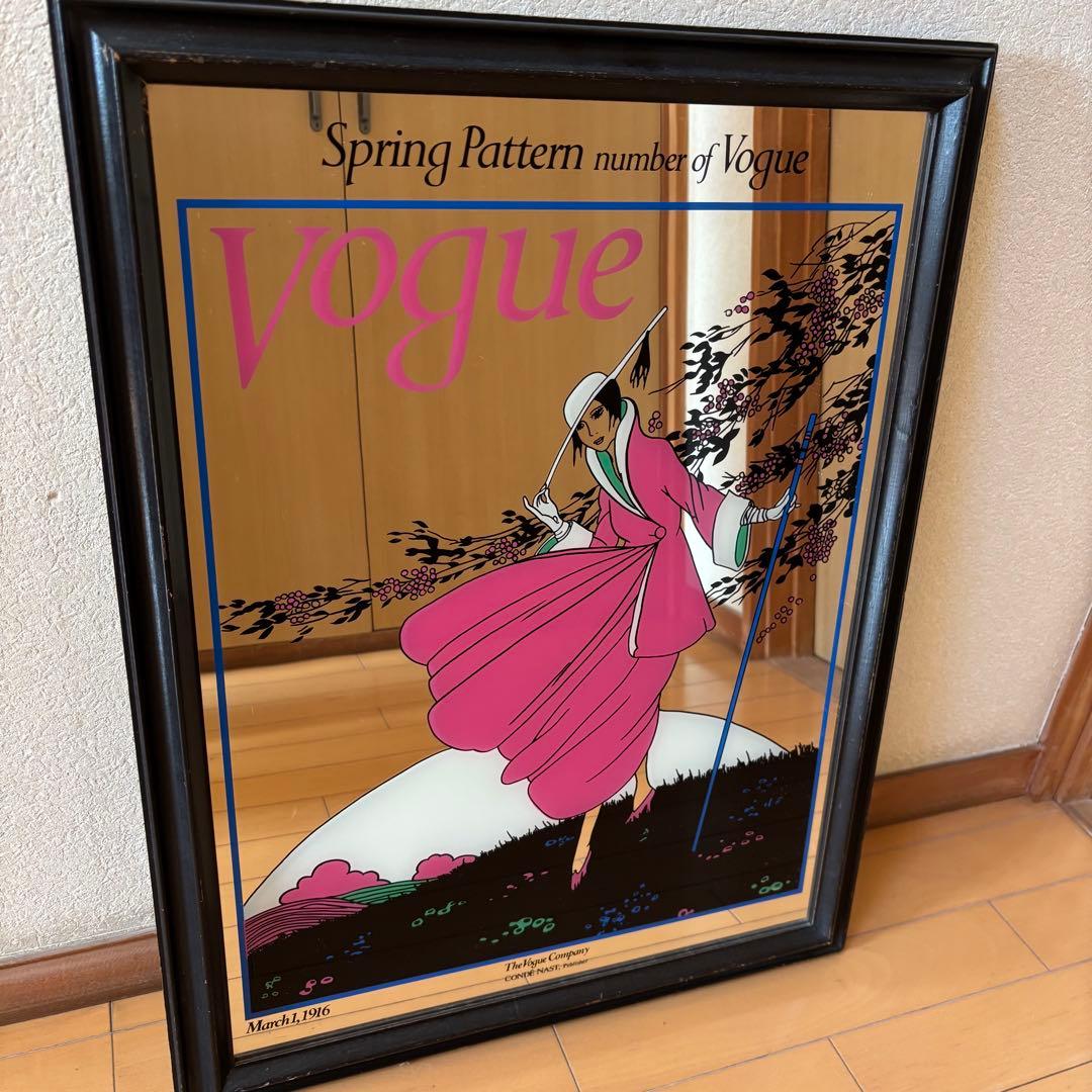 新春セール〜1/5まで！Vogue パブミラー 鏡 ヴィンテージ ウッドフレーム