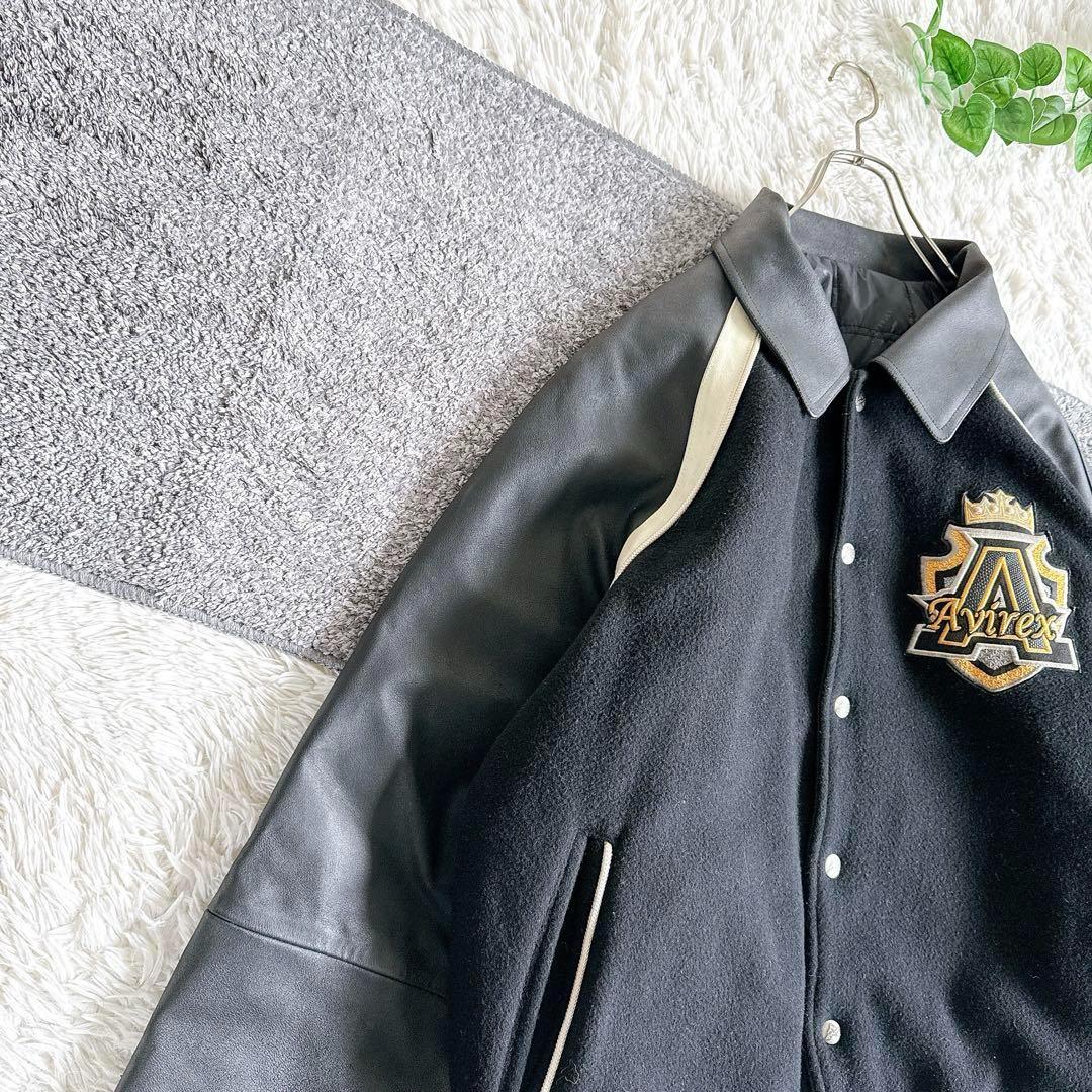 アビレックス　スタジャン　両面デザイン　y2k 袖レザー　中綿　リバーシブル