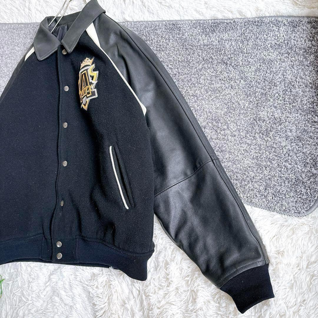 アビレックス　スタジャン　両面デザイン　y2k 袖レザー　中綿　リバーシブル