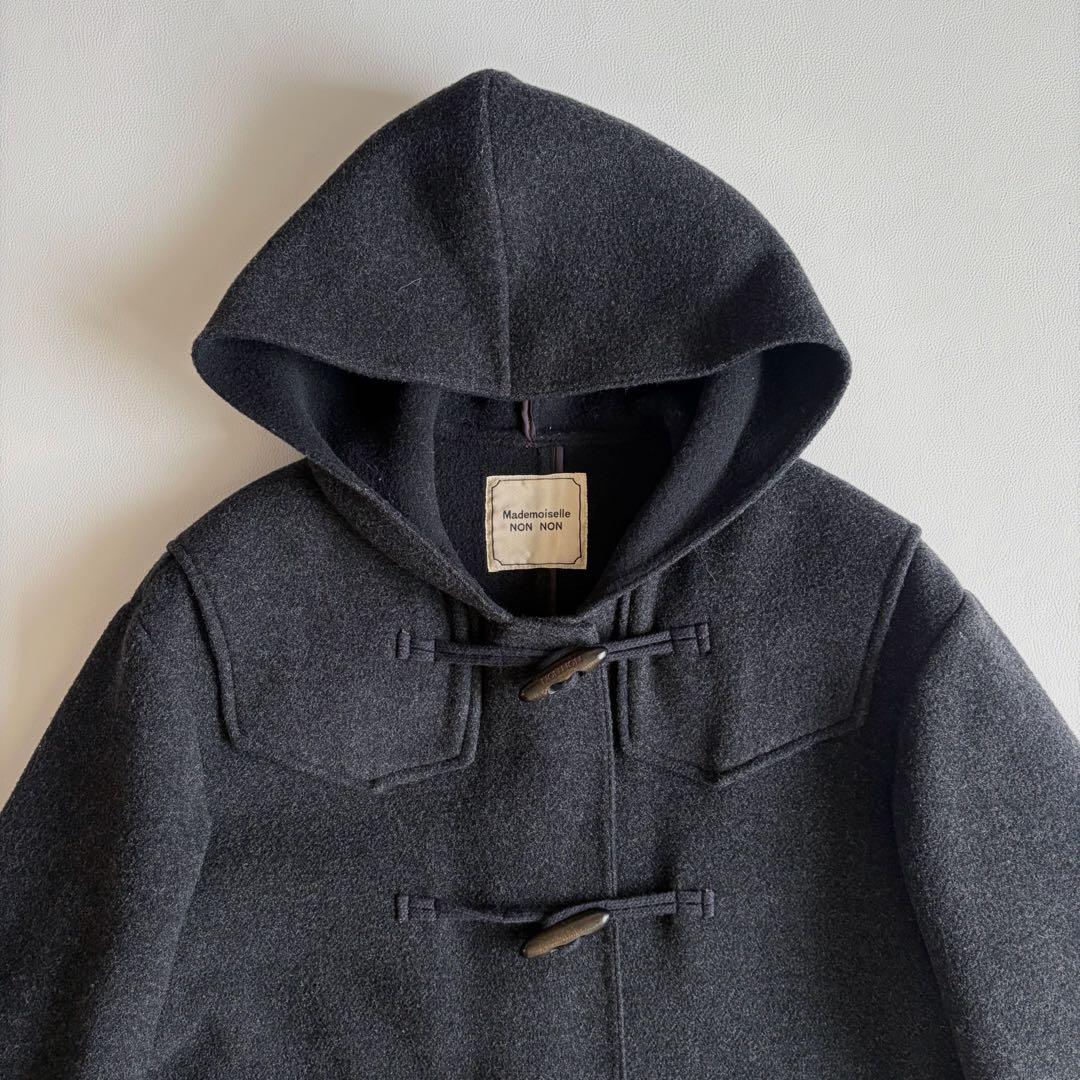 マドモアゼルノンノン　ダッフルコート　ロング　ダブルフェイス　ウール　木製トグル