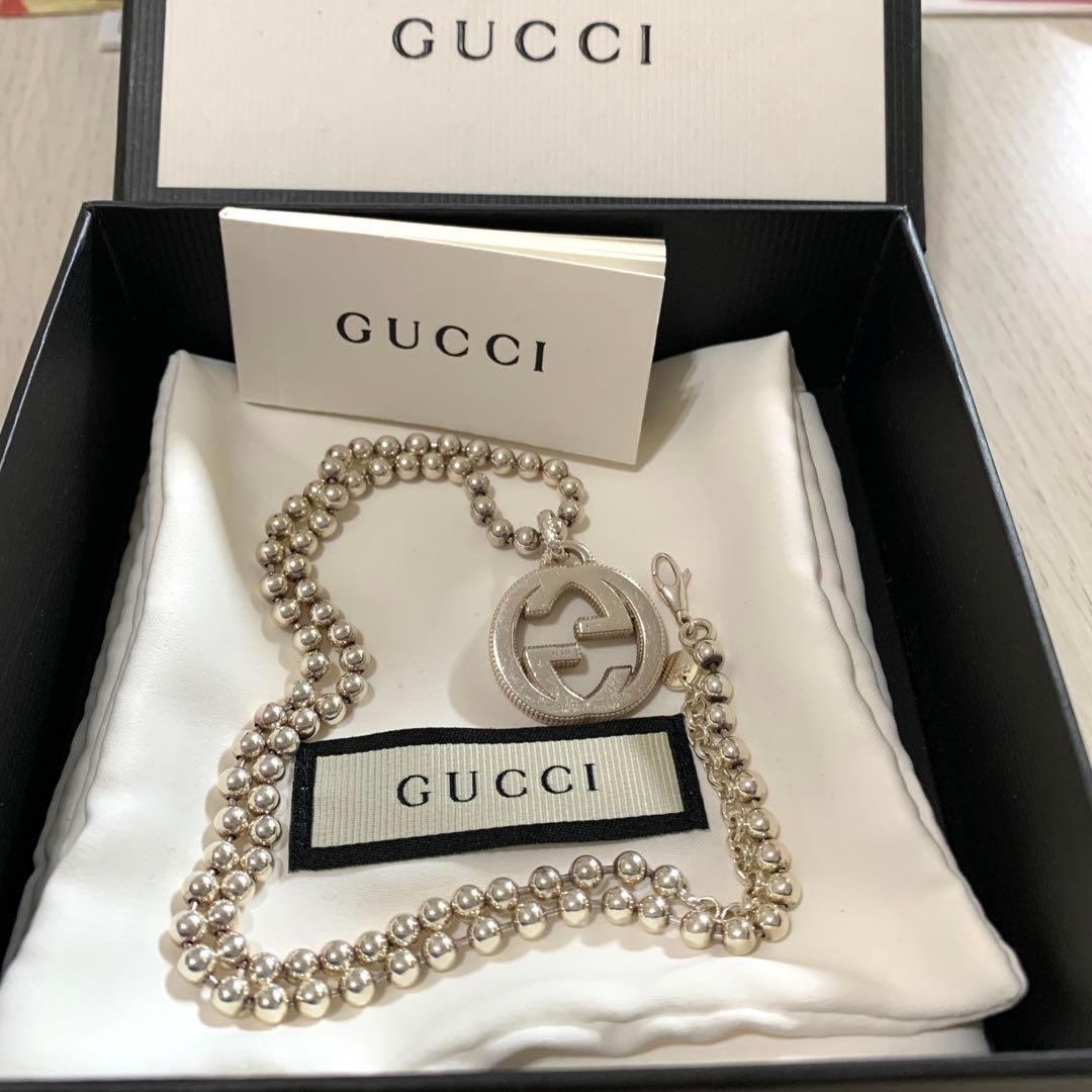 GUCCIグッチ ボールチェーン　インターロッキング　ネックレス　925