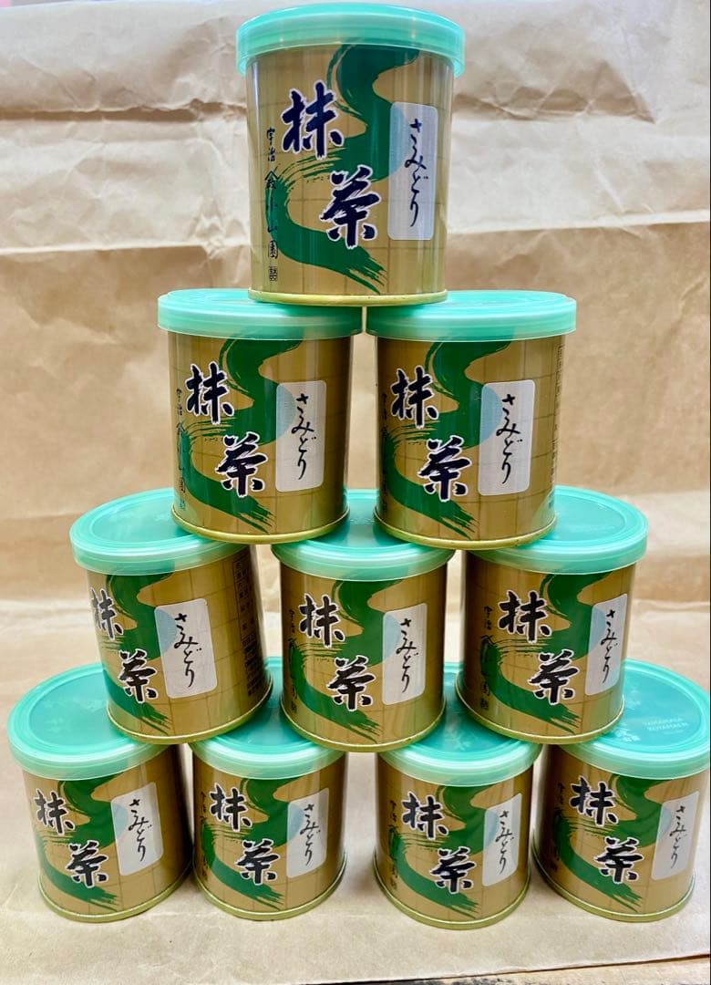 京都宇治抹茶　山政小山園さみどり30g ×10缶セット MATCHAPOWDER