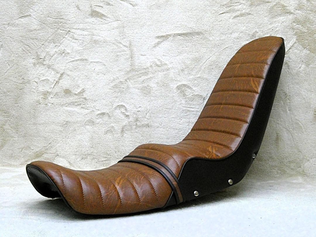 CBX400F 茶皮ボタン40cm 三段シート/補強入り ブラウンCBX550F