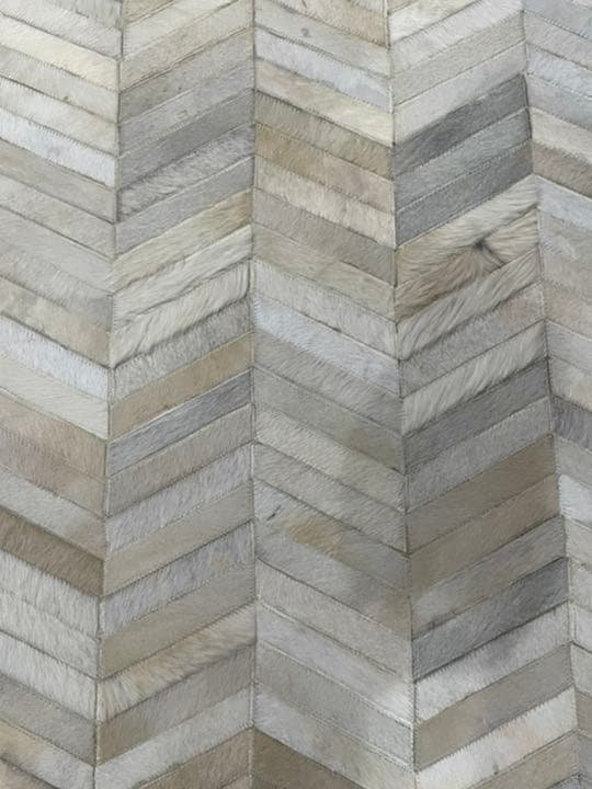 【新品】INDIANRUG　200×200　牛革　ラグ　マット　ヘリンボーン