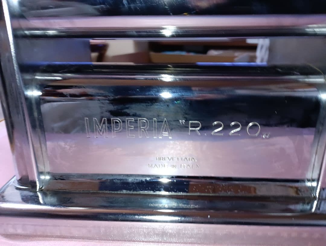 美品インペリア　パスタマシン(手動） R‐220 イタリア製(別売カッター付き）