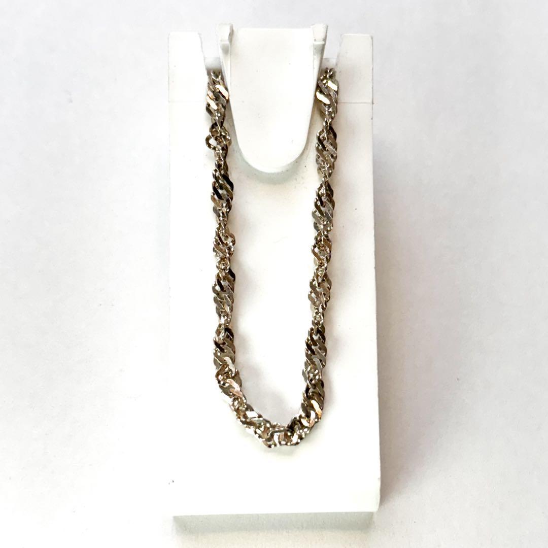 80s イタリア製　silver925 ツイストチェーンネックレス