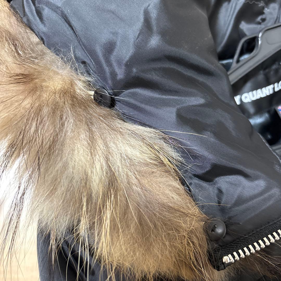 美品 MARY QUANT ブラック ファー付 ダウンジャケット コート M 黒