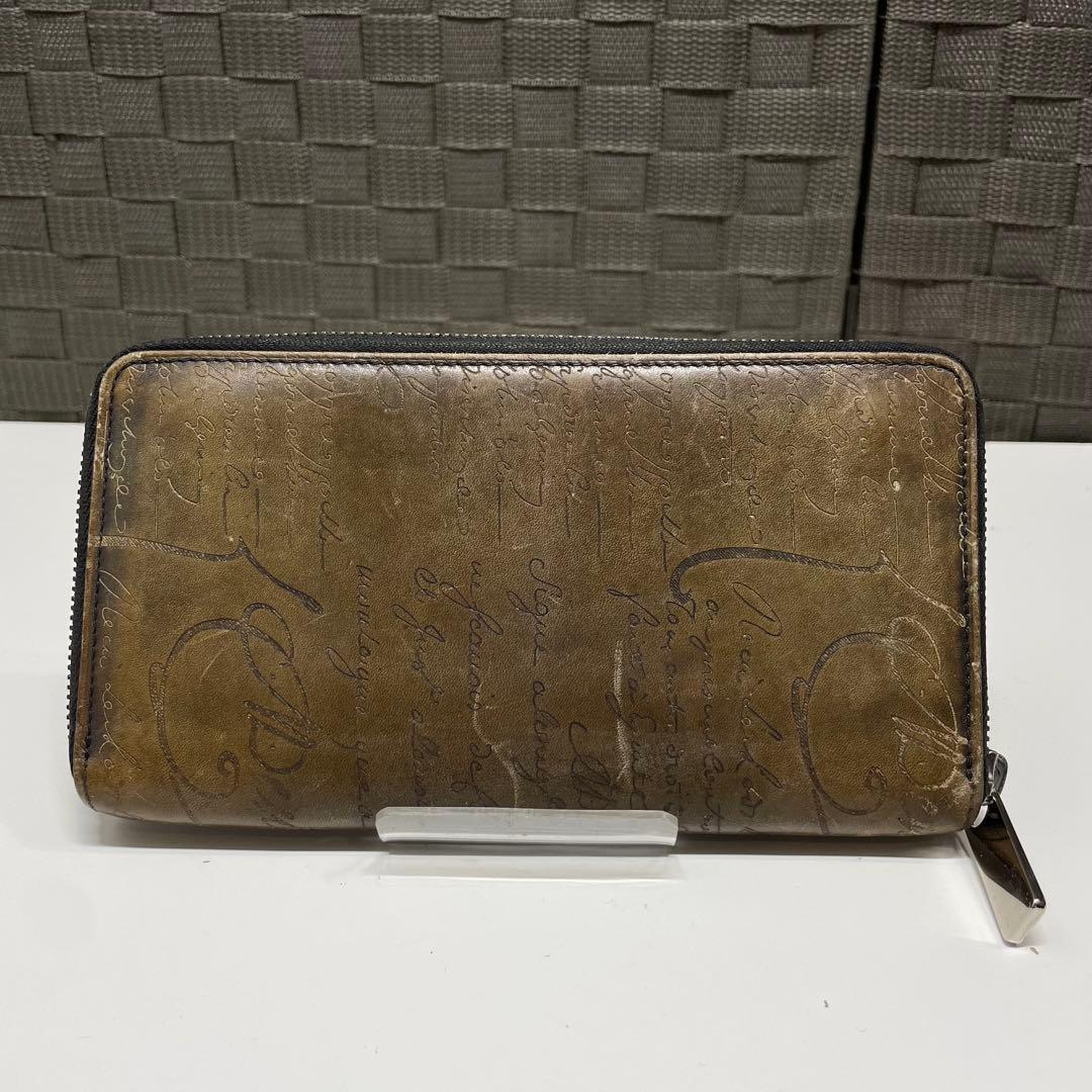 ピ*ク様 BERLUTI ブラウンレザー 長財布 カリグラフィー　ラウンドファス