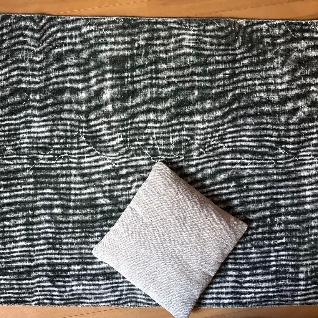 94.5×206ビリジアングリーン　ワンカラー　貴重トルコヴィンテージラグ