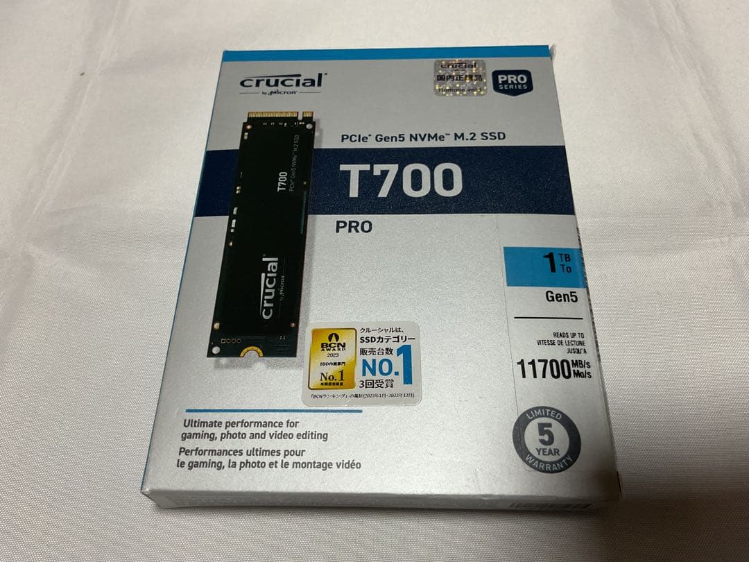内蔵型SSD Crucial T700 1TB Gen5 NVMe M.2 SSD