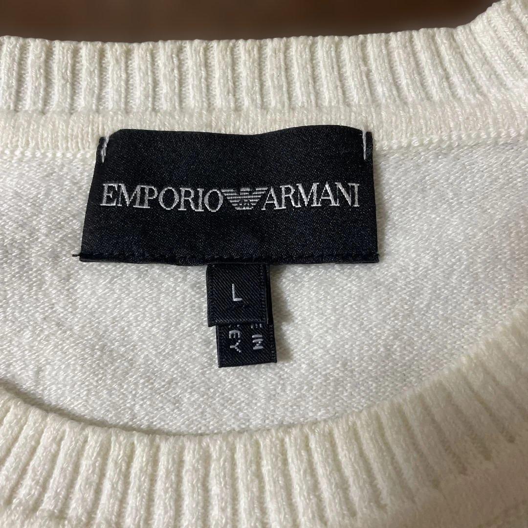 EMPORIO ARMANI オフホワイトメンズニット　L