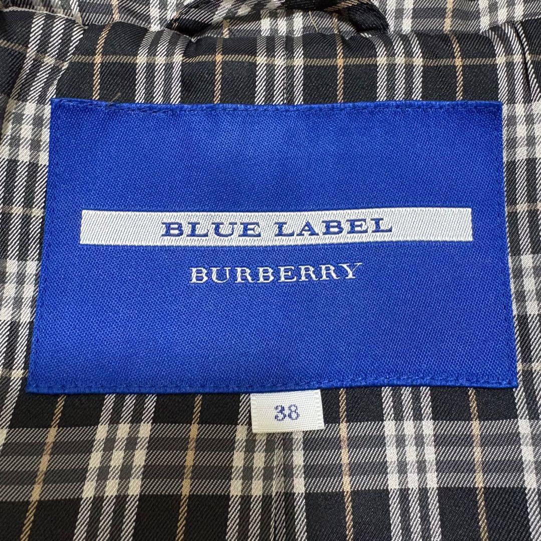 後期モデル　バーバリーブルーレーベル　ダッフルコート　ノバチェック　青　M