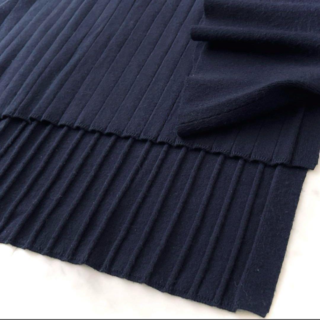 極美品 アドーア フレアスリーブ リブ編み ニットプルオーバー クルーネック