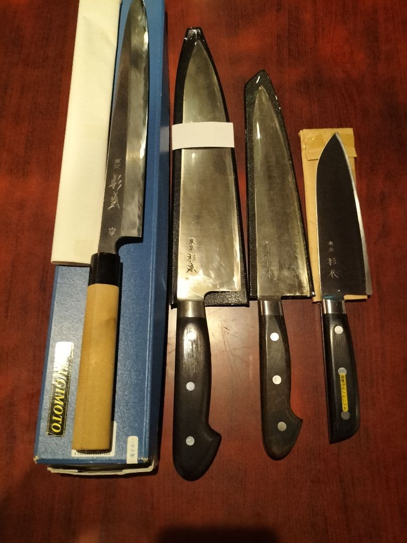 東京杉本 柳刃包丁純和鋼 本焼入 牛刀2130 2124 2117セット