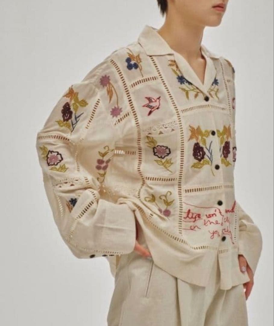 トップス Embroidery Patchwork Shirts todayful