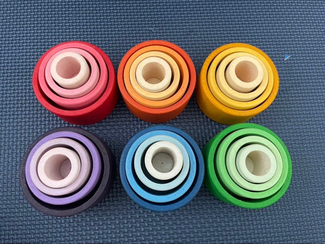 GRAPATグラパット / ネストボウル　木製　積み木セット　虹色