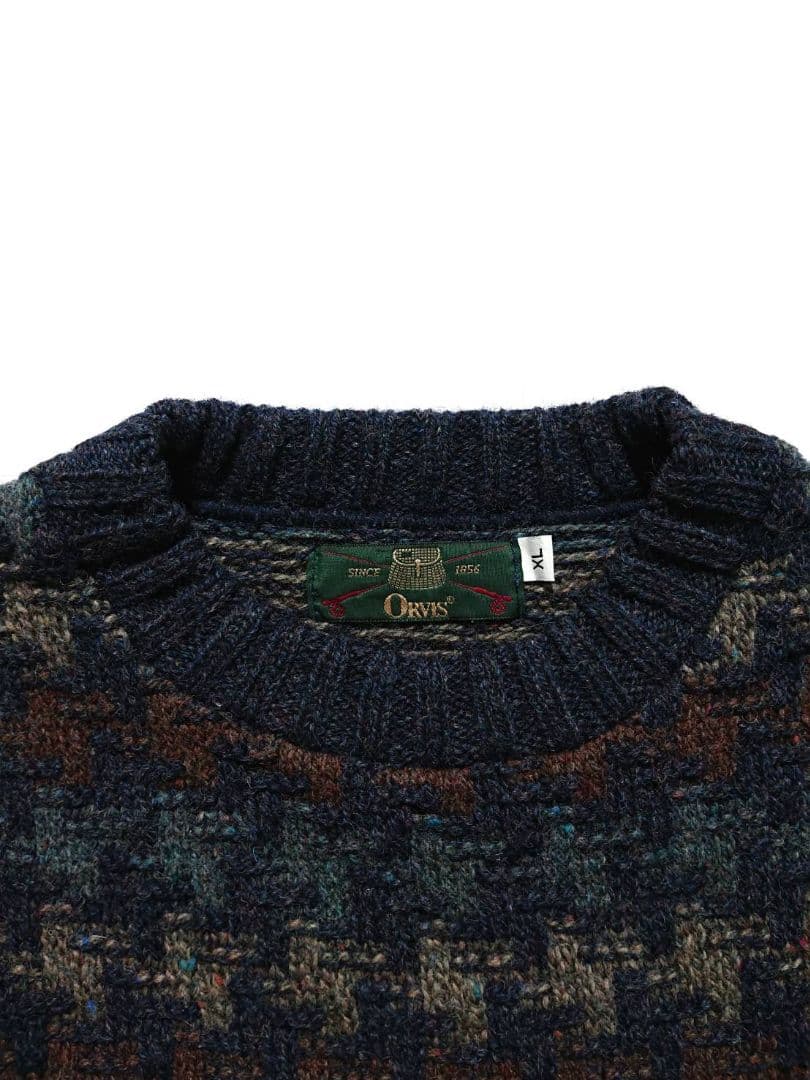 ほぼ新品 90s ヴィンテージ USA製 ORVIS 立体編み ニット セーター